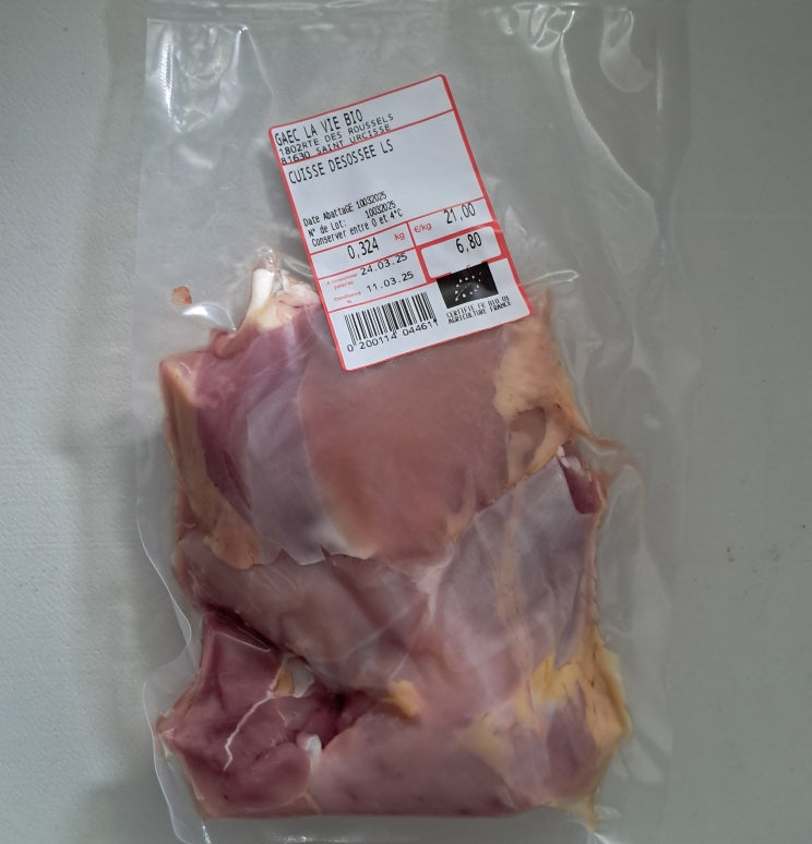 Cuisses de poulet BIO désossées (~300g)