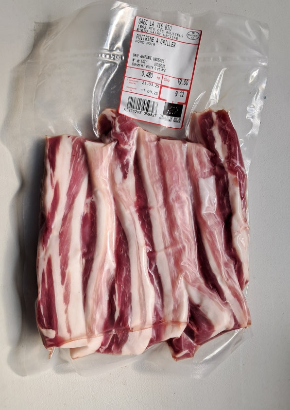 Poitrine de cochon noir BIO (~450g)