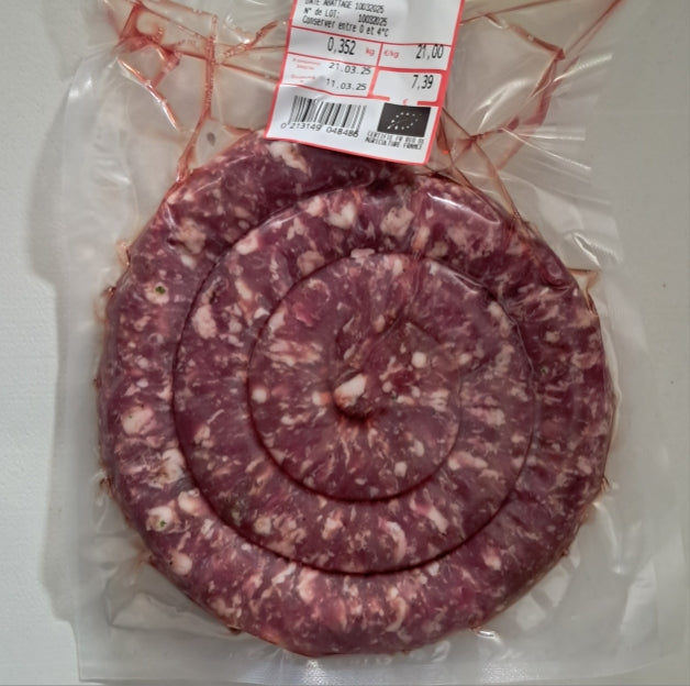 Saucisse de cochon noir BIO (~400g)